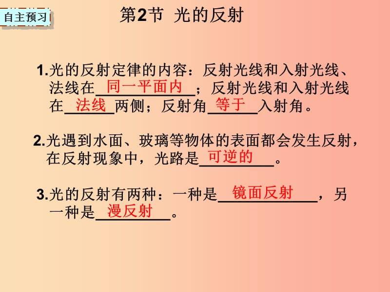 湖南省八年级物理上册 4.2光的反射课件 新人教版.ppt_第1页