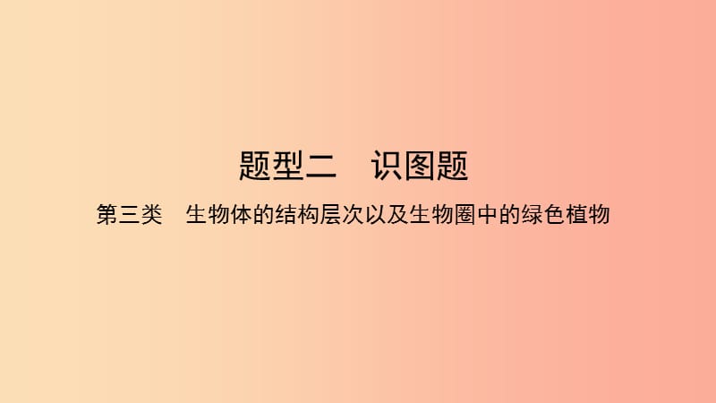 中考生物總復(fù)習(xí) 第二部分 重點題型探究 題型二 識圖題 第三類 生物體的結(jié)構(gòu)層次以及生物圈中的綠色植物.ppt_第1頁