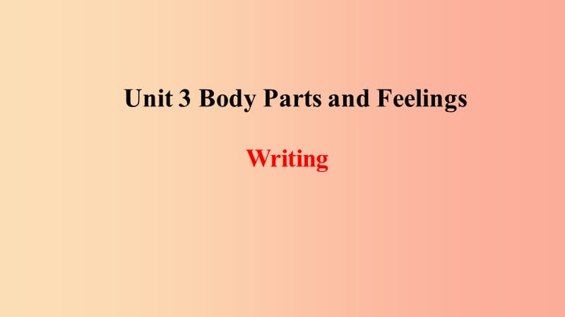 2019年秋季七年级英语上册 Unit 3 Body Parts and Feelings写作课件（新版）冀教版.ppt_第1页