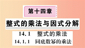 八年级数学上册 14.1 整式的乘法 14.1.1 同底数幂的乘法习题讲评课件 新人教版.ppt