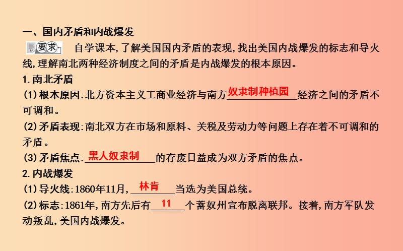 九年级历史上册《第六单元 资本主义制度的扩张》第22课 美国内战课件 中华书局版.ppt_第2页