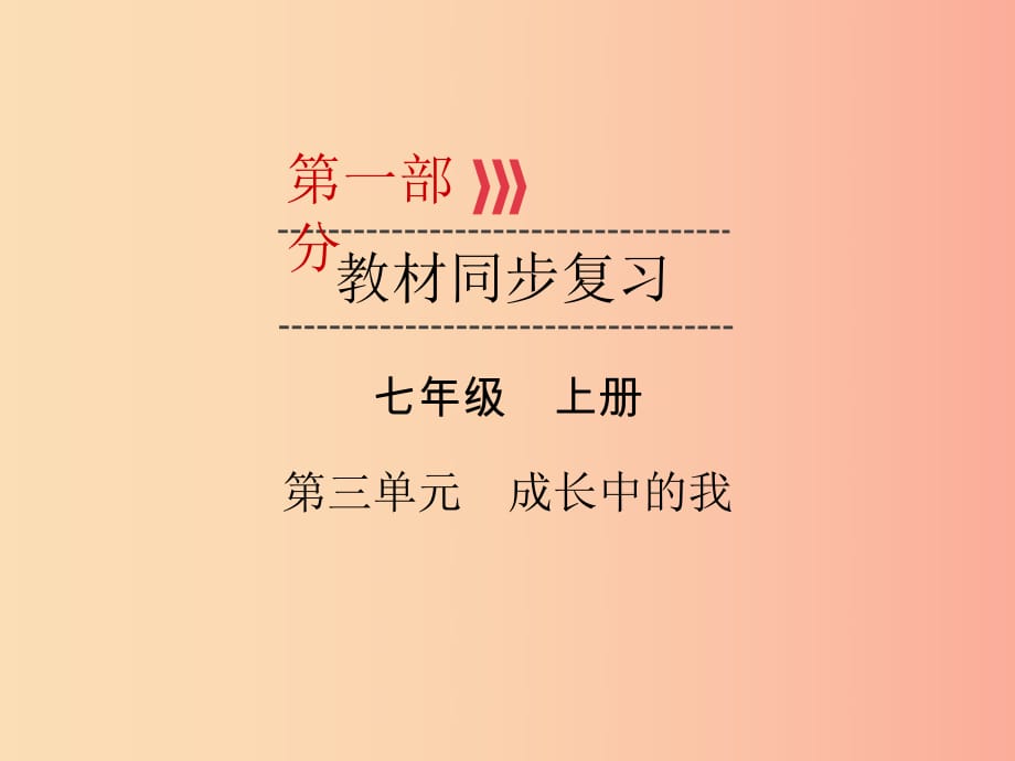 （廣西專用）2019中考道德與法治一輪新優(yōu)化復習 七上 第3單元 成長中的我課件.ppt_第1頁