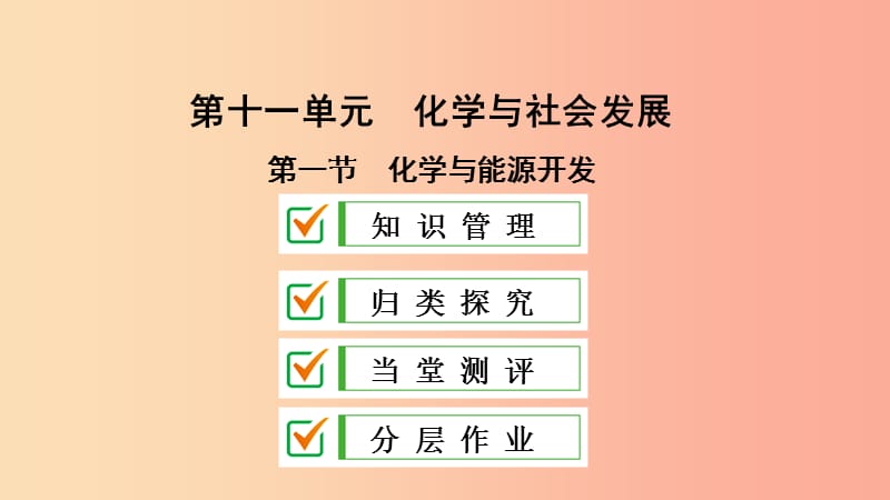 九年级化学下册 第十一单元 化学与社会发展 第一节 化学与能源开发课件（新版）鲁教版.ppt_第1页