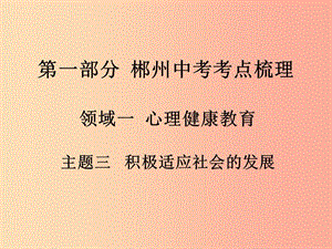 湖南省郴州市2019中考政治 領(lǐng)域一 心理健康教育 主題三 積極適應(yīng)社會(huì)的發(fā)展課件.ppt