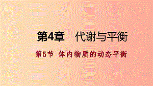 2019年秋九年級(jí)科學(xué)上冊(cè) 第4章 代謝與平衡 第5節(jié) 體內(nèi)物質(zhì)的動(dòng)態(tài)平衡練習(xí)課件（新版）浙教版.ppt