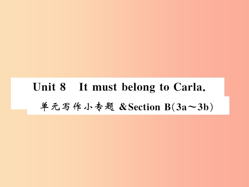 湖北通用2019年秋九年级英语全册Unit8ItmustbelongtoCarla写作小专题习题课件 人教新目标版.ppt_第1页