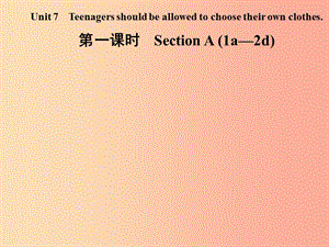 九年級英語全冊Unit7Teenagersshouldbeallowedtochoosetheirownclothes第1課時SectionA1a-2d新版.ppt