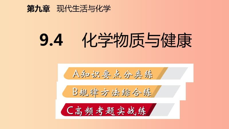 九年级化学下册 第九章 现代生活与化学 9.4 化学物质与健康同步练习课件 （新版）粤教版.ppt_第2页