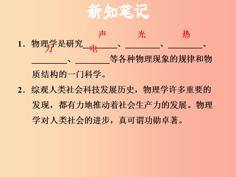 （安徽专版）2019年八年级物理上册 1.1 希望你喜爱物理习题课件（新版）粤教沪版.ppt_第2页