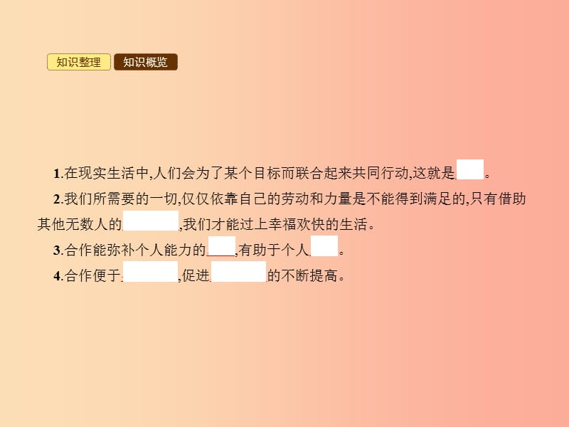 七年级政治下册 第四单元 积极进取 共同进步 第十一课 善于合作 第2框 认识合作课件 北师大版.ppt_第3页