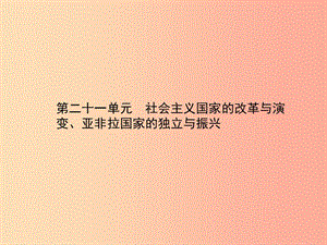 中考?xì)v史總復(fù)習(xí)第五部分世界現(xiàn)代史第二十一單元社會(huì)主義國(guó)家的改革與演變亞非拉國(guó)家的獨(dú)立與振興.ppt