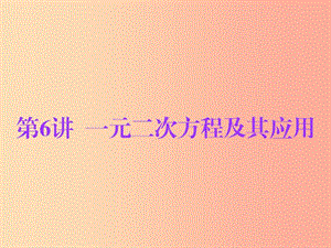 廣東省2019年中考數(shù)學(xué)總復(fù)習(xí) 第一部分 知識(shí)梳理 第二章 方程與不等式 第6講 一元二次方程及其應(yīng)用課件.ppt