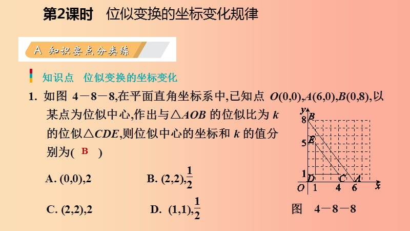 九年级数学上册 第四章 图形的相似 8 图形的位似 第2课时 位似变换的坐标变化规律习题课件 北师大版.ppt_第3页