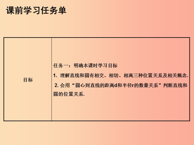 2019年秋九年级数学上册 第二十四章 圆 第44课时 直线和圆的位置关系（小册子）课件 新人教版.ppt_第2页