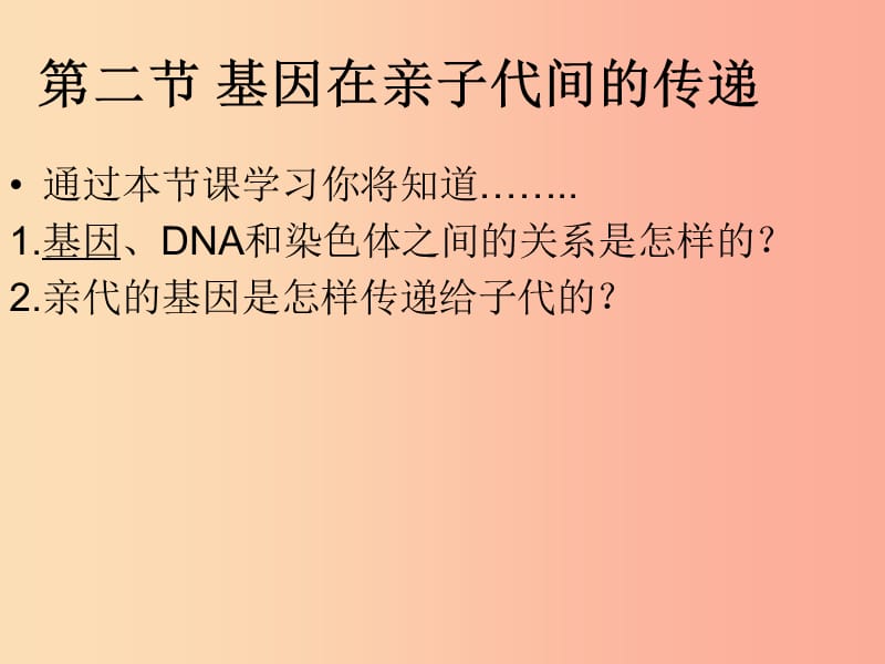 吉林省八年级生物下册 7.2.2《基因在亲子代间的传递》课件 新人教版.ppt_第2页