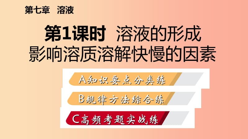 九年级化学下册 第七章 溶液 7.1 第1课时 溶液的形成 影响溶质溶解快慢的因素同步练习课件 粤教版.ppt_第2页