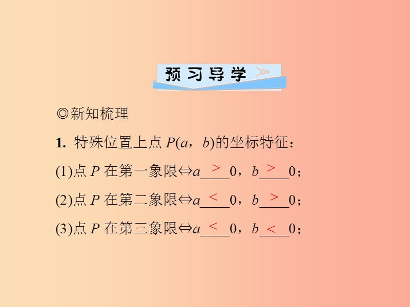 八年级数学上册 第三章 位置与坐标 3.2 平面直角坐标系 第2课时 平面上点的坐标特征导学课件 北师大版.ppt_第2页