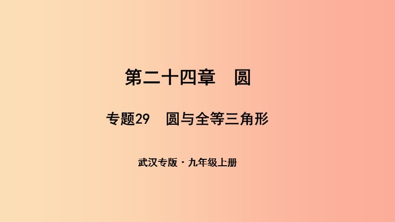 （武汉专版）2019年秋九年级数学上册 第二十四章 圆 专题29 圆与全等三角形课件 新人教版.ppt_第1页