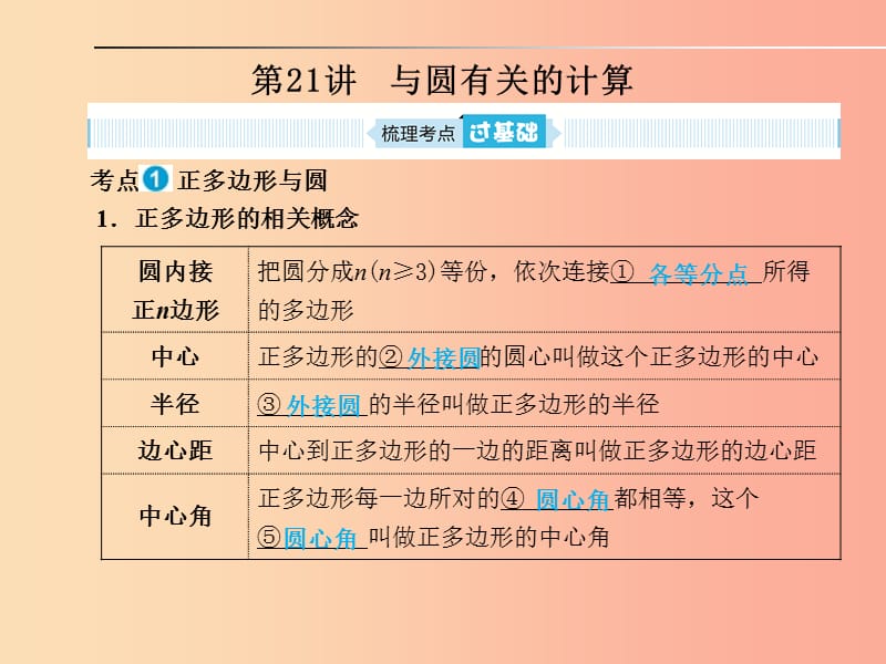 山东省2019年中考数学一轮复习 第六章 圆 第21讲 与圆有关的计算课件.ppt_第1页