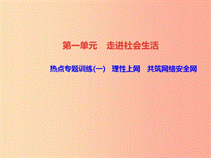 2019秋八年級道德與法治上冊 熱點專題訓練一 理性上網 共筑網絡安全網習題課件 新人教版.ppt