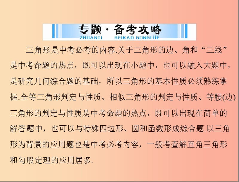 广东省2019中考数学复习 第二部分 中考专题突破 专题四 突破解答题—三角形课件.ppt_第2页