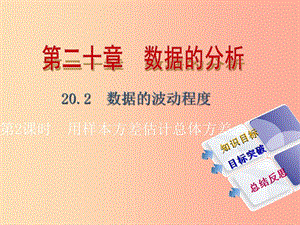 八年級數(shù)學(xué)下冊 第二十章 數(shù)據(jù)的分析 20.2 數(shù)據(jù)的波動程度 第2課時 用樣本方差估計總體方差導(dǎo)學(xué) .ppt