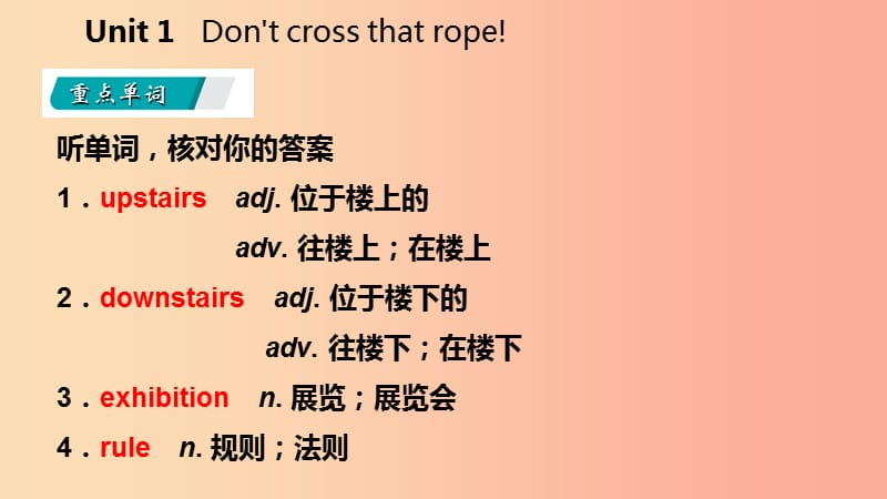 广西2019年秋九年级英语上册 Module 5 Museums Unit 1 Don’t cross that rope读写课件（新版）外研版.ppt_第2页