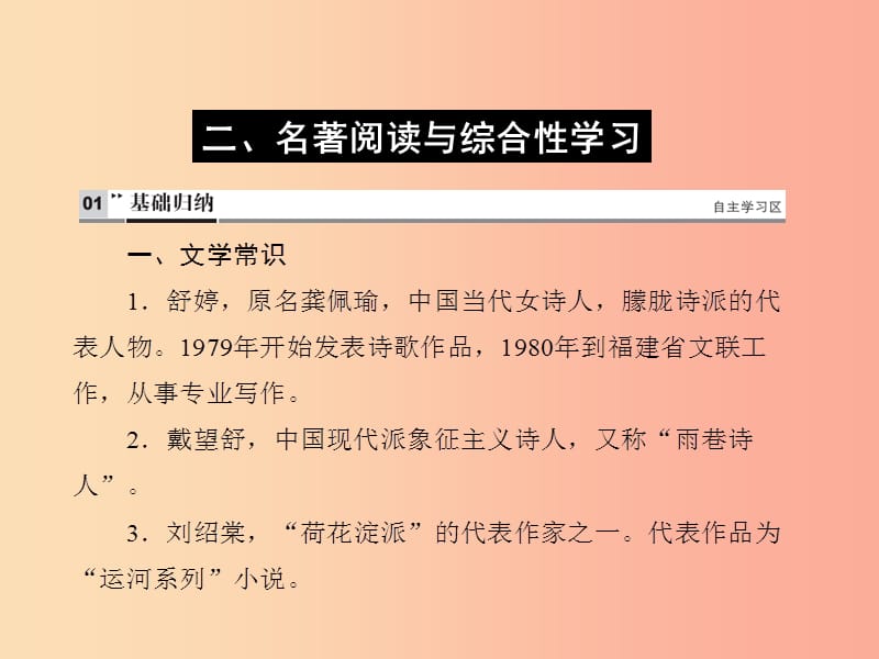 （达州专版）2019中考语文 九下 二 名著阅读与综合性学习复习课件.ppt_第1页