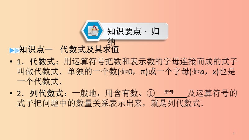 （陕西专用）2019中考数学总复习 第1部分 教材同步复习 第一章 数与式 课时2 整式（含因式分解）课件.ppt_第2页