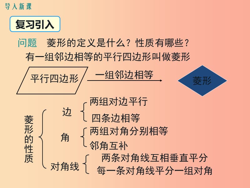 八年级数学下册 第十八章 平行四边形 18.2 特殊的平行四边形 18.2.2 第2课时 菱形的判定教学 新人教版.ppt_第3页