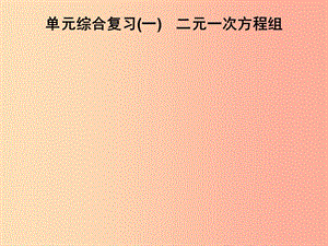 2019春七年級數(shù)學下冊 第1章《二元一次方程組》單元綜合復習（一）二元一次方程組習題課件（新版）湘教版.ppt