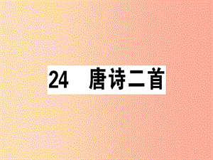 （廣東專版）2019春八年級語文下冊 第六單元 24 唐詩二首習(xí)題課件 新人教版.ppt