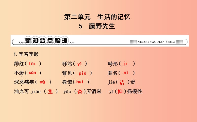 八年级语文上册第二单元5藤野先生课件新人教版.ppt_第1页