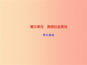 2019秋八年級道德與法治上冊 第三單元 勇?lián)鐣?zé)任單元綜述習(xí)題課件 新人教版.ppt