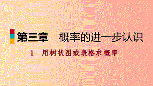 九年級(jí)數(shù)學(xué)上冊(cè) 第三章 概率的進(jìn)一步認(rèn)識(shí) 1 用樹(shù)狀圖或表格求概率 第1課時(shí) 用樹(shù)狀圖或表格求概率習(xí)題 .ppt