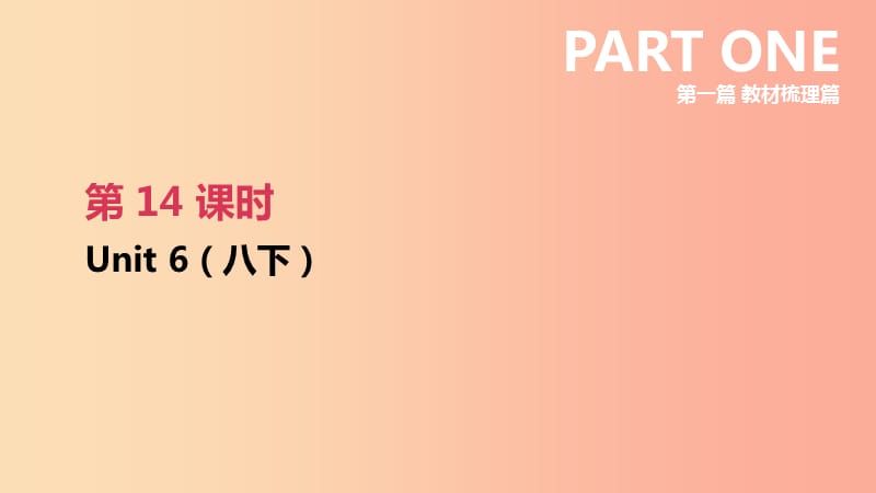 江苏省2019年中考英语一轮复习 第一篇 教材梳理篇 第14课时 Unit 6（八下）课件 牛津版.ppt_第1页