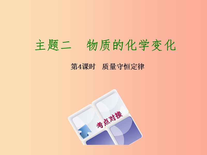 福建省2019年中考化学复习 主题二 物质的化学变化 第4课时 质量守恒定律课件.ppt_第1页