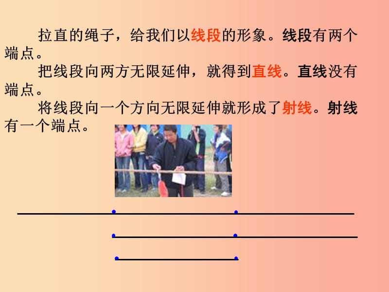 七年级数学上册 第一章 基本的几何图形 1.3《线段、射线和直线（1）》课件 （新版）青岛版.ppt_第3页