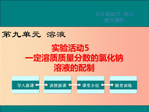 2019春九年級化學下冊 第九單元 溶液 實驗活動5 一定溶質質量分數(shù)的氯化鈉溶液的配制教學課件 新人教版.ppt