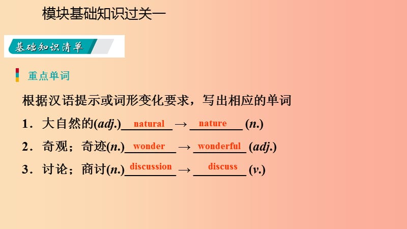 广西2019年秋九年级英语上册 Module 1 Wonders of the world基础知识过关一课件（新版）外研版.ppt_第3页