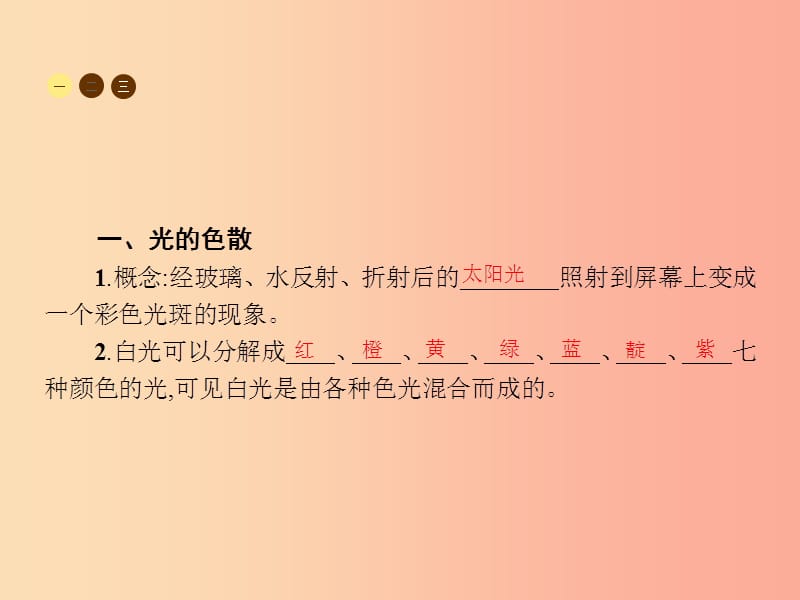 八年级物理全册4.4光的色散习题课件新版沪科版.ppt_第2页