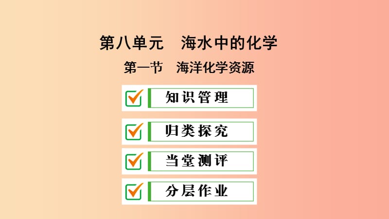 九年级化学下册 第八单元 海水中的化学 第一节 海洋化学资源课件（新版）鲁教版.ppt_第1页