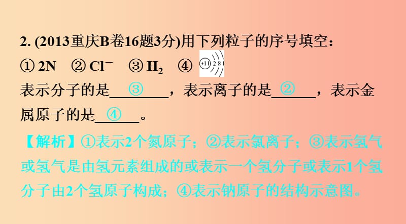 重庆市2019年中考化学总复习第一轮基础知识研究第二单元化学基本概念和原理第12讲化学用语课件.ppt_第3页