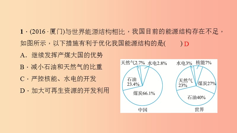 九年级物理全册 第二十二章 第4节 能源与可持续发展习题课件 新人教版.ppt_第3页