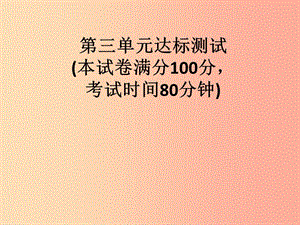 2019春九年級道德與法治下冊 第三單元 走向未來的少年達標測試課件 新人教版.ppt