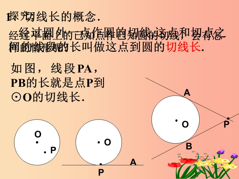 九年级数学上册第二十四章圆24.2点和圆直线和圆的位置关系24.2.2直线和圆的位置关系第3课时切线长.ppt_第1页