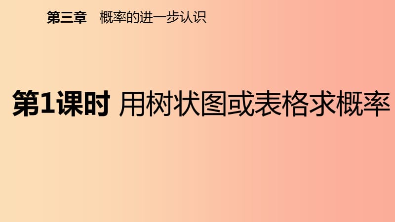 九年级数学上册 第三章 概率的进一步认识 3.1 用树状图或表格求概率 第1课时 用树状图或表格求概率预习 .ppt_第2页