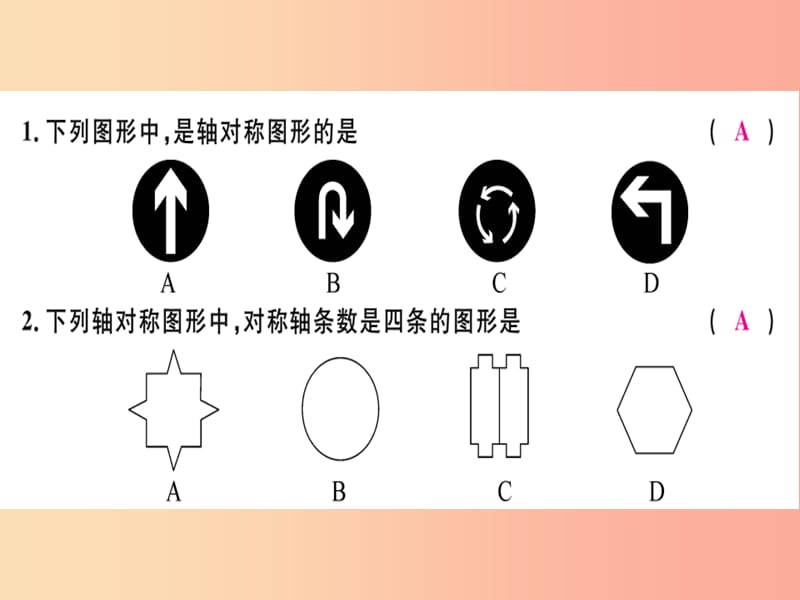 广东省八年级数学上册 第十三章 轴对称 第1课时 轴对称习题课件 新人教版.ppt_第2页