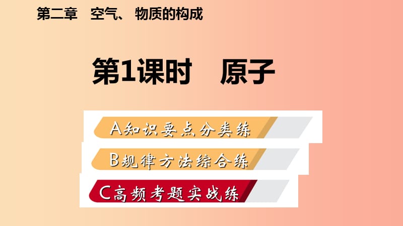 九年级化学上册第二章空气物质的构成2.3构成物质的微粒Ⅱ-原子和离子第1课时原子练习课件新版粤教版.ppt_第2页