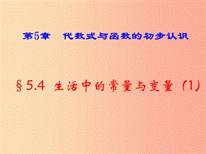 七年級數(shù)學(xué)上冊 第五章 代數(shù)式與函數(shù)的初步認(rèn)識 5.4《生活中的常量與變量（1）》課件 （新版）青島版.ppt